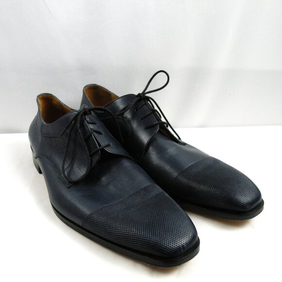 Worn Once! Paul Frederick Navy Blue Leather Oxford Loafers Size 12 M main image 6